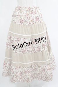PINK HOUSE / 花柄切換ロングスカート Free ベージュ H-25-04-17-1017-LO-SK-NS-ZH