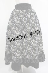 Kurumi Collaboration / 花柄コルセット風スカート L ブラック H-25-04-17-1018-GO-SK-NS-ZH