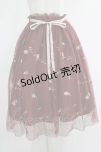 an another angelus / フラワーロゴ刺繍チュールスカート Free Bordeaux H-25-04-17-1025-CA-SK-NS-ZH
