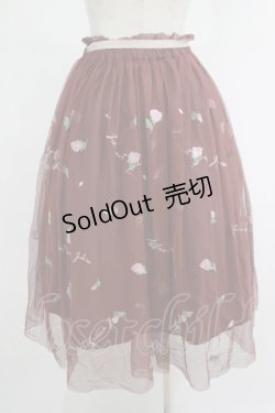 画像3: an another angelus / フラワーロゴ刺繍チュールスカート Free Bordeaux H-25-04-17-1025-CA-SK-NS-ZH