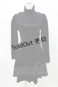 Na+H / 別珍ワンピース  黒 H-25-04-17-017-PU-OP-KB-ZH