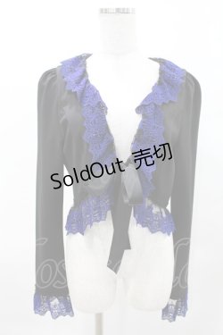 画像1: Moi-meme-Moitie / コフィンレースカットソーボレロ  黒×青 H-25-07-17-1010-MO-TO-KB-ZH