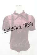 DARK IN LOVE / Corporate Gothic Vampire Short Sleeve Blouse S ボルドー H-25-04-17-026-PU-BL-KB-ZH