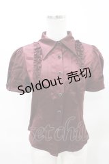 DARK IN LOVE / Corporate Gothic Vampire Short Sleeve Blouse S ボルドー H-25-04-17-026-PU-BL-KB-ZH