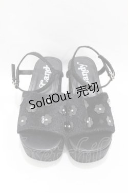 画像1: Candy Stripper / LITTLE FLOWERサンダル S ブラック H-25-04-18-001-PU-SH-KB-ZH