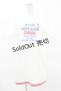 MILK / BON VOYAGEロングTee  ホワイト H-25-04-18-034-ML-TO-KB-ZH