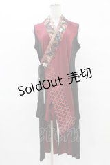 Qutie Frash / アシメインナーチュニック  黒×赤 H-25-04-18-004-QU-TO-KB-ZH