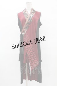 Qutie Frash / アシメインナーチュニック  黒×赤 H-25-04-18-004-QU-TO-KB-ZH