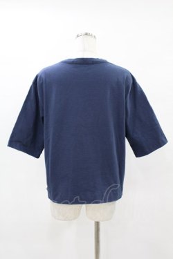 画像2: Jane Marple Dans Le Salon / Theme print side zip T-shirt  navy H-25-04-18-045-JM-TO-KB-ZH