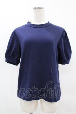 画像1: Jane Marple / Tulle Frill Puffy Sleeve Pullover  ネイビー H-25-04-18-047-JM-TO-KB-ZH