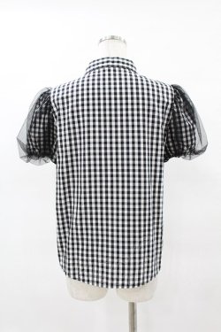 画像2: Candy Stripper / TULLE PUFF GINGHAM SHIRT 2 黒 H-25-04-18-051-PU-BL-KB-ZH