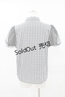画像2: Candy Stripper / TULLE PUFF GINGHAM SHIRT 2 黒 H-25-04-18-051-PU-BL-KB-ZH
