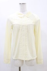 axes femme / シャツカラー重ねレースプルオーバー M アイボリー H-25-04-18-1045-AX-TO-NS-ZH
