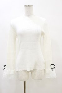 axes femme / リボンデザインラメニットプルオーバー Free オフ H-25-04-18-1049-AX-TO-NS-ZH