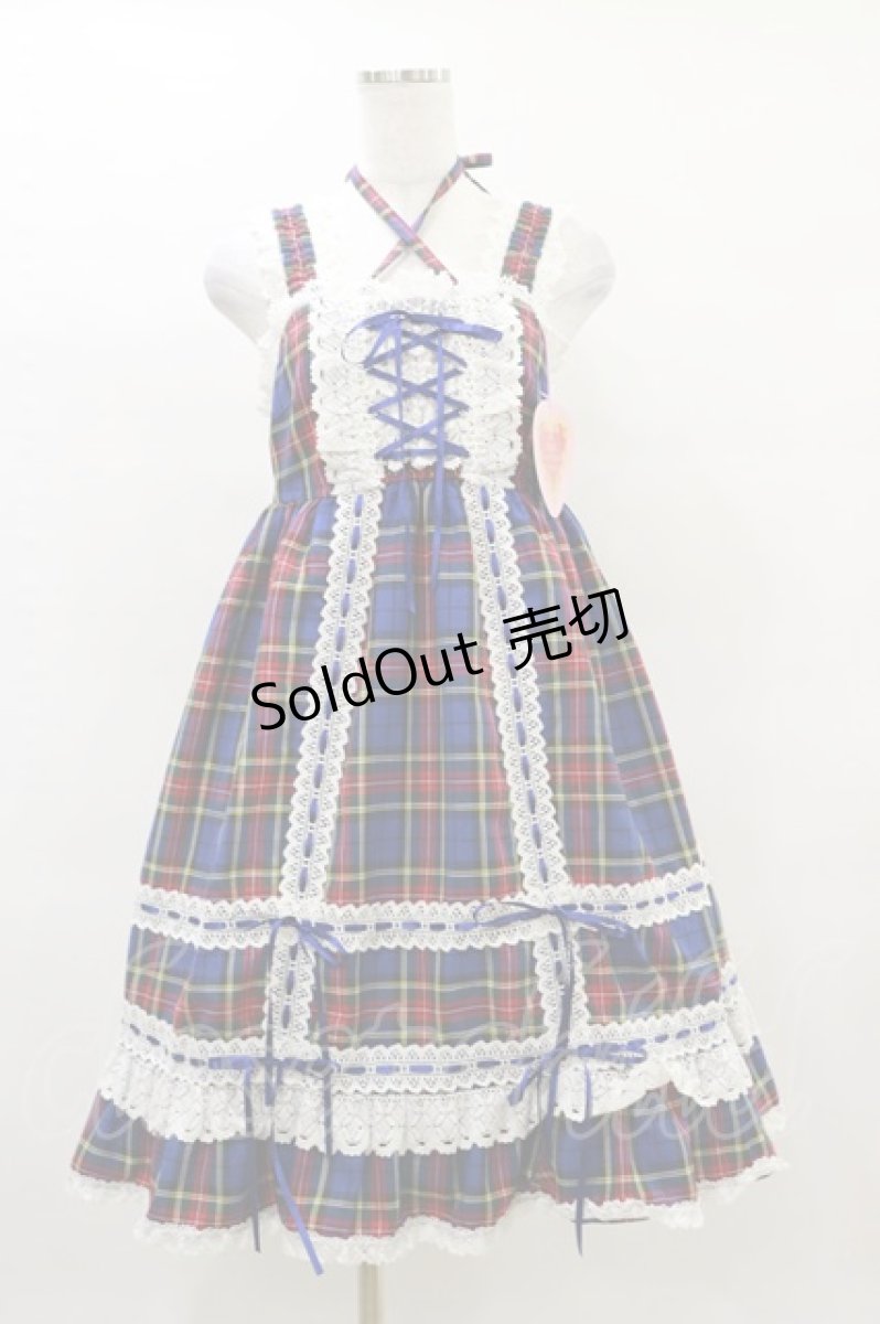画像1: BABY,THE STARS SHINE BRIGHT / タータンチェックベビードールジャンパースカート Free ネイビー H-25-04-18-1075-BA-OP-NS-ZH (1)
