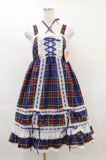 画像1: BABY,THE STARS SHINE BRIGHT / タータンチェックベビードールジャンパースカート Free ネイビー H-25-04-18-1075-BA-OP-NS-ZH (1)