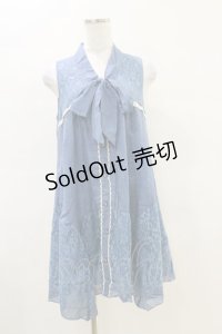 axes femme / レース切替チュニック M ブルー H-25-04-18-1025-AX-BL-NS-ZH