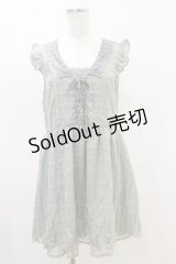axes femme / シアーチェックスカラップワンピース M ミント H-25-04-18-1026-AX-OP-NS-ZH