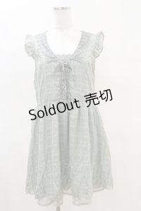 axes femme / シアーチェックスカラップワンピース M ミント H-25-04-18-1026-AX-OP-NS-ZH