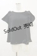 an another angelus / ラッフルスリーブリボントップス Free BLACK H-25-04-18-1027-CA-TO-NS-ZH