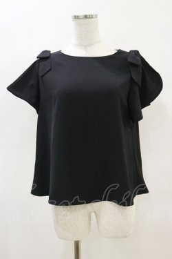 画像1: an another angelus / ラッフルスリーブリボントップス Free BLACK H-25-04-18-1027-CA-TO-NS-ZH