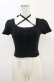 画像1: EATME / クロスネックコンパクトニットTOP Free ブラック H-25-04-18-1028-LO-TO-NS-ZH (1)