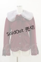 axes femme / ファー襟付編上ショートコート Free ボルドー H-25-04-18-1031-AX-CO-NS-ZH