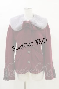 axes femme / ファー襟付編上ショートコート Free ボルドー H-25-04-18-1031-AX-CO-NS-ZH