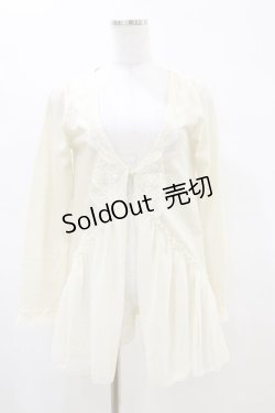 画像1: axes femme / シフォンフリルボレロ M アイボリー H-25-04-18-1032-AX-TO-NS-ZH