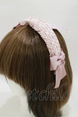 画像1: m petit by misako / AMレースカチューシャ  ピンク H-25-04-18-1005-LO-AC-NS-ZH