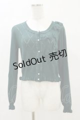 axes femme POETIQUE / 透かし編みリボンカーディガン M グリーン H-25-04-18-1037-AX-TO-NS-ZH