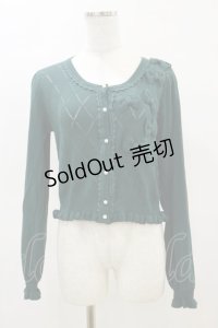 axes femme POETIQUE / 透かし編みリボンカーディガン M グリーン H-25-04-18-1037-AX-TO-NS-ZH