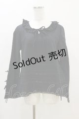 PINK HOUSE / リボン使いフリルブラウス Free ブラック H-25-04-18-1042-LO-BL-NS-ZH