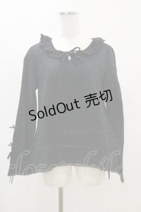 PINK HOUSE / リボン使いフリルブラウス Free ブラック H-25-04-18-1042-LO-BL-NS-ZH