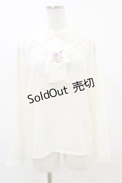 画像1: axes femme / コスモス刺繍ブラウスプルオーバー Free アイボリー H-25-04-18-1044-AX-BL-NS-ZH