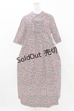 画像1: Jane Marple Dans Le Salon / Falling cherriesダブルリボンドレス  ネイビー H-25-04-18-009-JM-OP-KB-ZH