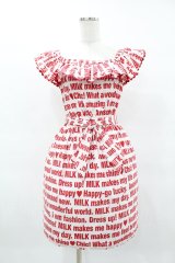 MILK / Messageサンドレス  ホワイト×レッド H-25-04-18-014-ML-OP-KB-ZH