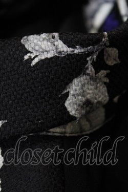 画像3: Despair / 和柄切り替えトラペーズワンピース  黒(花) H-25-04-18-016-GO-OP-KB-ZH