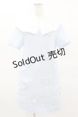 Candy Stripper / LITTLE TEDDY GINGHAM ONE-PIECE M サックス H-25-04-18-022-PU-OP-KB-ZH