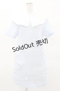 Candy Stripper / LITTLE TEDDY GINGHAM ONE-PIECE M サックス H-25-04-18-022-PU-OP-KB-ZH