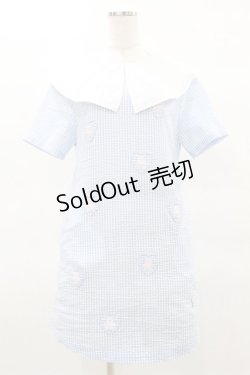 画像1: Candy Stripper / LITTLE TEDDY GINGHAM ONE-PIECE M サックス H-25-04-18-022-PU-OP-KB-ZH