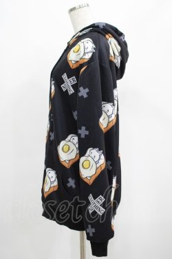 画像2: NieR Clothing / 総柄ZIPパーカー F 黒 H-25-04-19-026-PU-TO-KB-ZT103