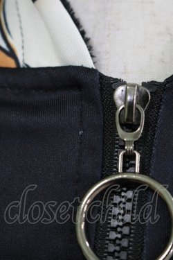 画像4: NieR Clothing / 総柄ZIPパーカー F 黒 H-25-04-19-026-PU-TO-KB-ZT103