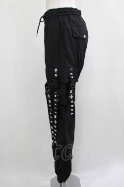 画像2: REFLEM / ロゴベルトフレアカーゴパンツ  黒 H-25-04-19-031-PU-PA-KB-ZH