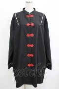 REFLEM / ショルダーZIPチャイナシャツ  黒×赤 H-25-04-19-036-PU-BL-KB-ZH