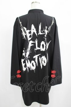 画像3: REFLEM / ショルダーZIPチャイナシャツ  黒×赤 H-25-04-19-036-PU-BL-KB-ZH