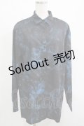 NieR Clothing / プリントロングシャツ  黒×青 H-25-04-19-038-PU-BL-KB-ZH