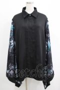 NieR Clothing / 着物風袖シャツ  黒 H-25-04-19-039-PU-BL-KB-ZH