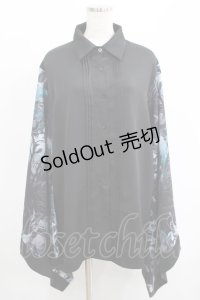 NieR Clothing / 着物風袖シャツ  黒 H-25-04-19-039-PU-BL-KB-ZH