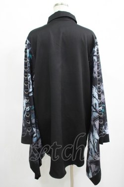 画像3: NieR Clothing / 着物風袖シャツ  黒 H-25-04-19-039-PU-BL-KB-ZH